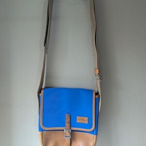 Cole Haan Blue and Tan Crossbody Bag with Adjustable Strap